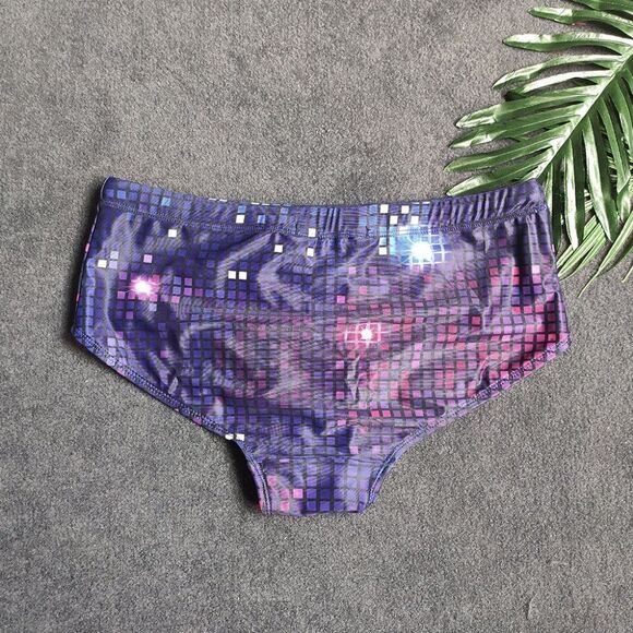 Men's fun disco shiny swim trunks, swimsuit, soft shorts pool party Size XL - Picture 9 of 11